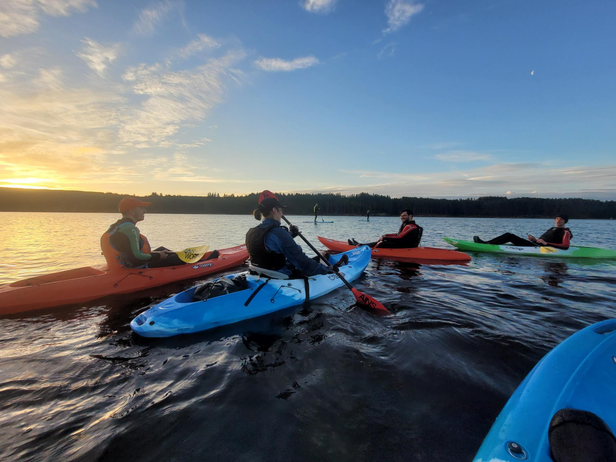 Paddleboarding and canoeing